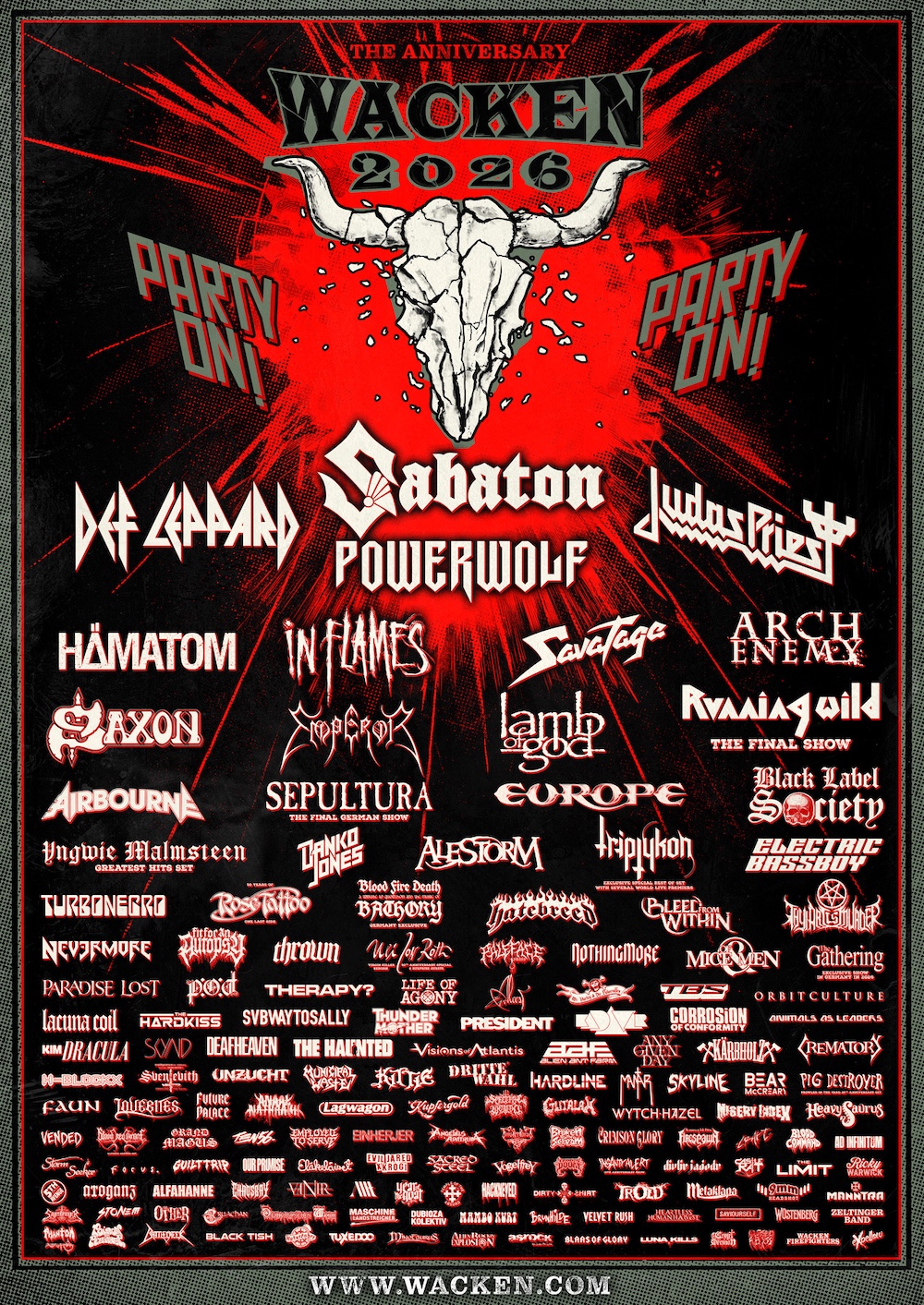 Wacken open air horarios 2026